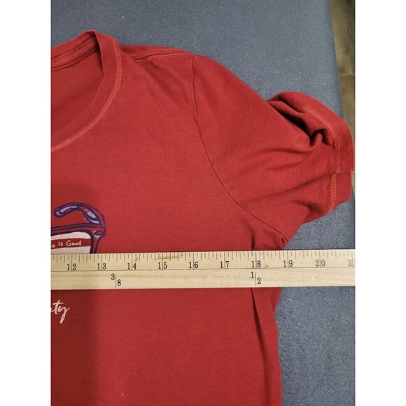 LIFE IS GOOD "See the Beauty" Womens M Patriotic USA Red American Flag July 4th - Picture 8 of 10